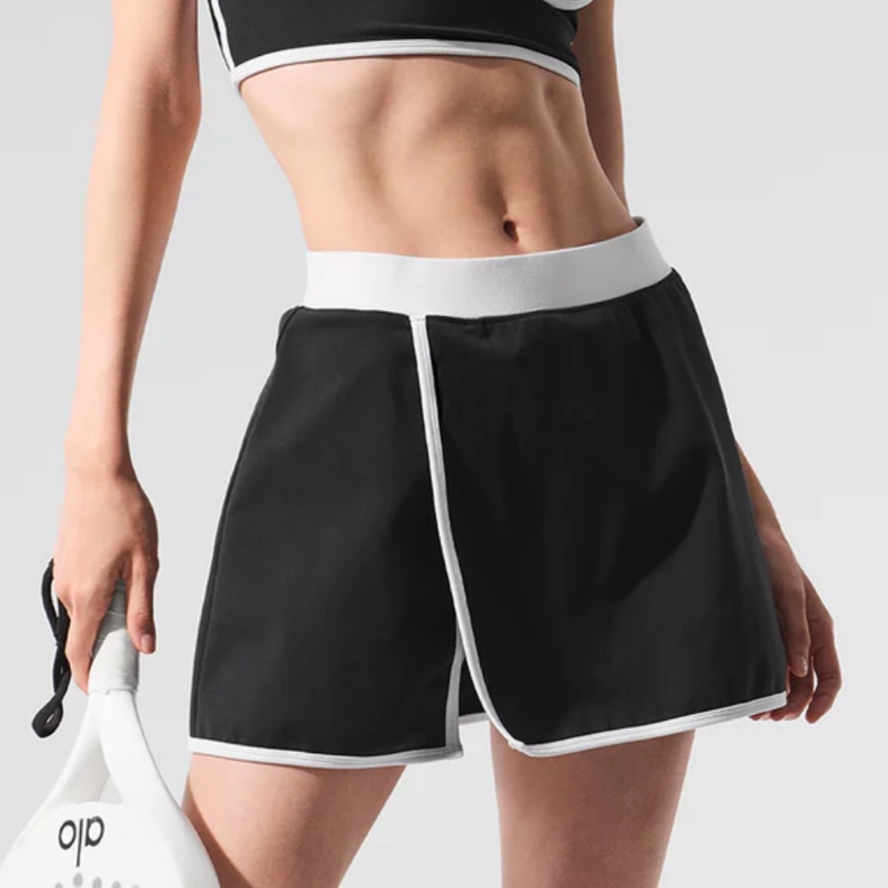 ALO Airbrush Streamlined Skirt Tennis XS NWT Black white (FIT0029)